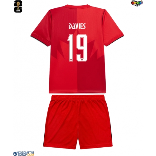 Otroški Nogometni dresi Kanada Alphonso Davies #19 Domači SP 2026 Kratek Rokav (+ Kratke hlače)
